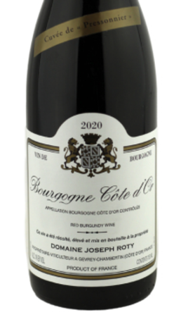 Joseph Roty Bourgogne Cote d'Or Cuvee de Pressonnier 2020